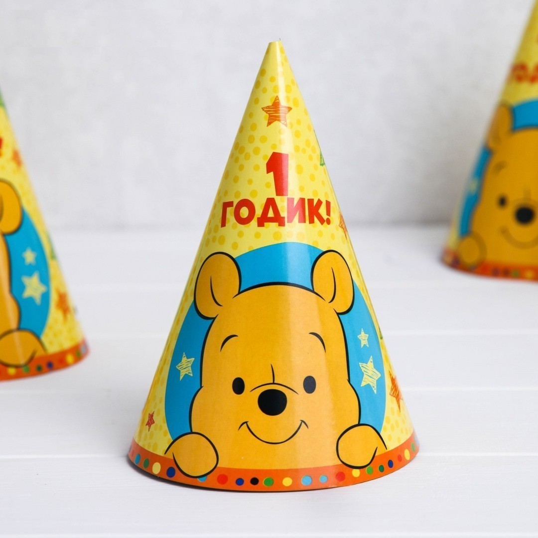 Набор для оформления праздника «Baby» + колпачки, наклейки, Медвежонок Винни и его друзья
