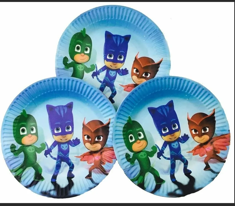 Набор одноразовой бумажной посуды для детского праздника Герои в масках