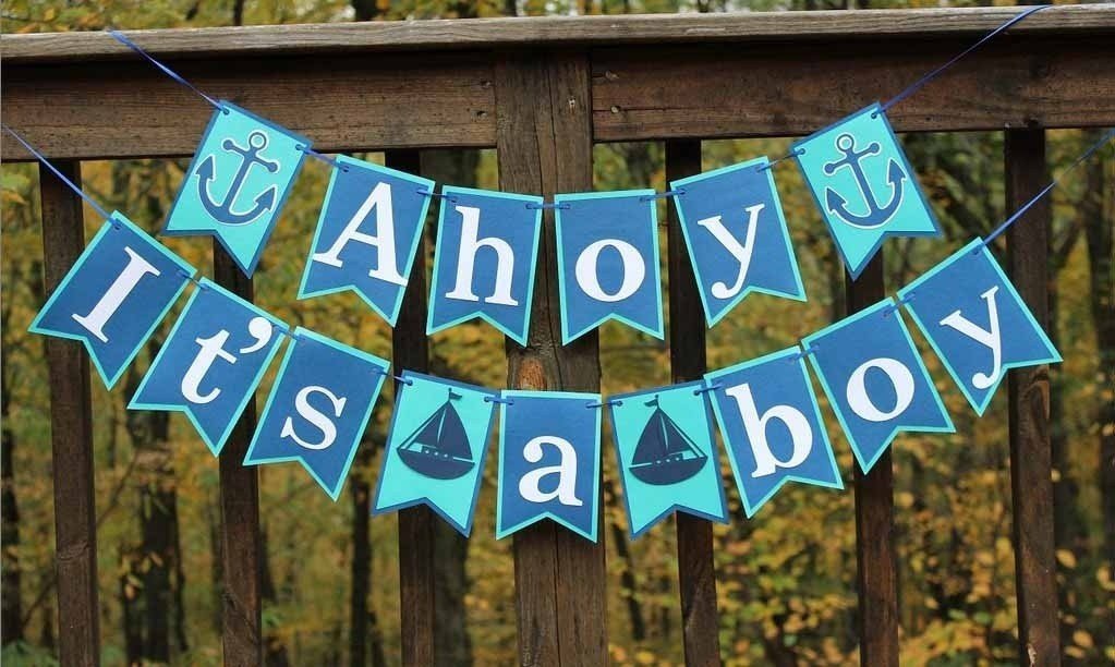 Баннер для мальчика "Ahoy It's a boy"