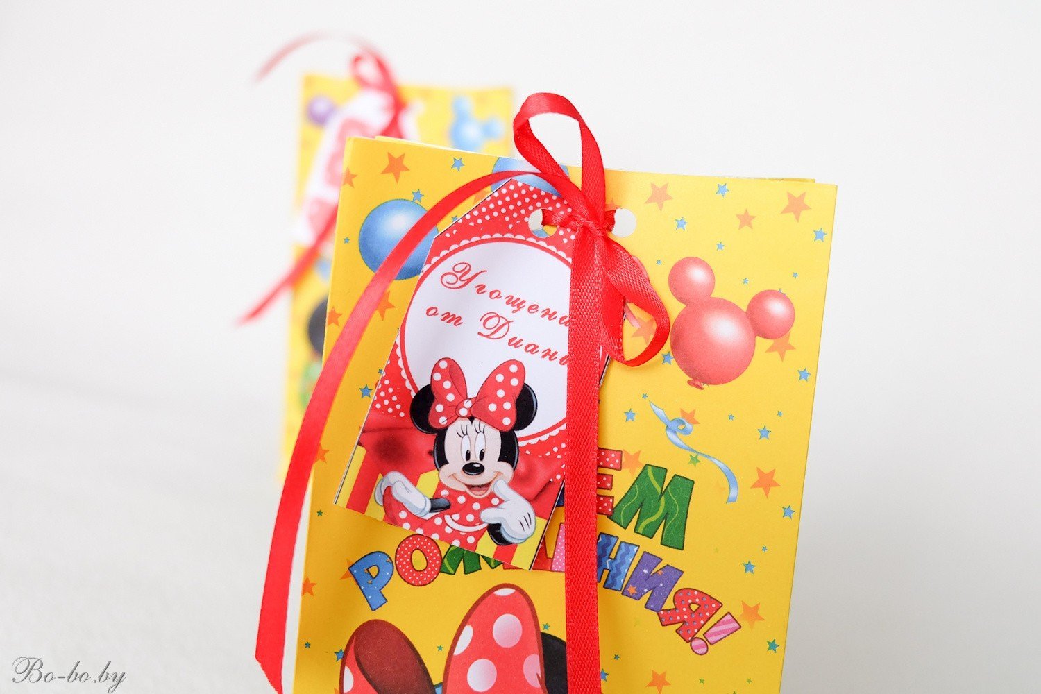 Пакет подарочный без ручек "С Днём Рождения!", Микки маус и друзья