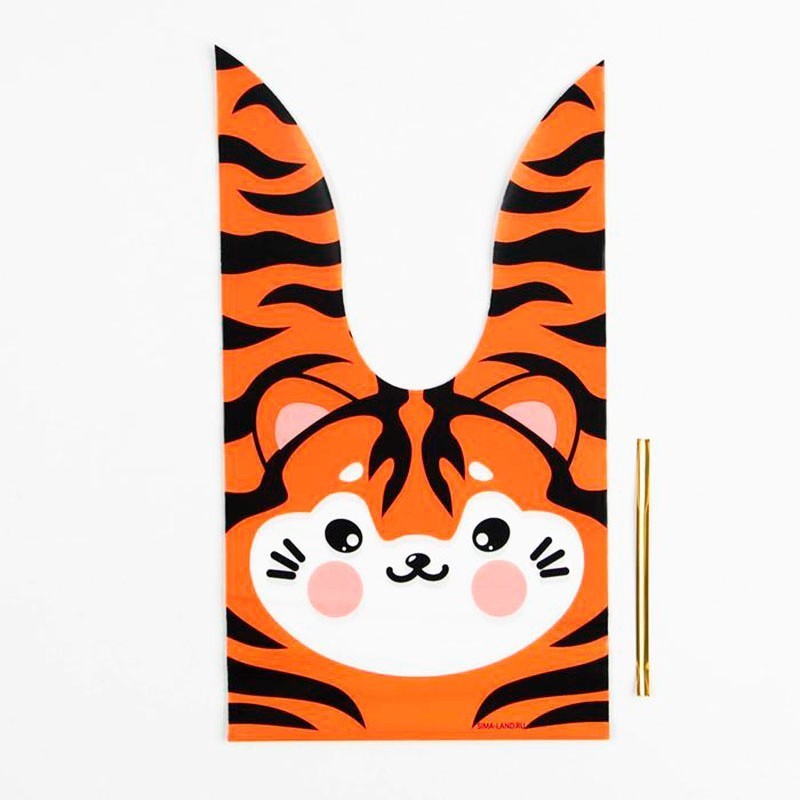 Пакетик подарочный «Тигрик», 12 х 22 см
